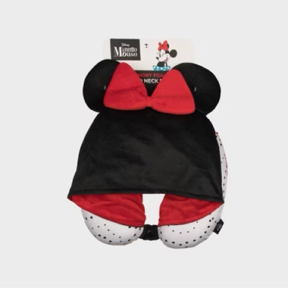 Disney Minnie Mouse Hooded Travel Neck Pillow